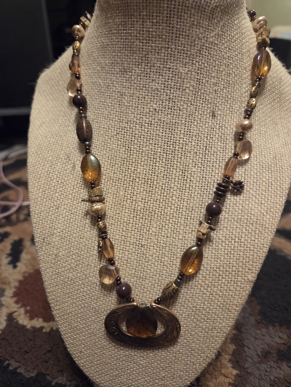 Gold-Tone Beaded Choker Necklace